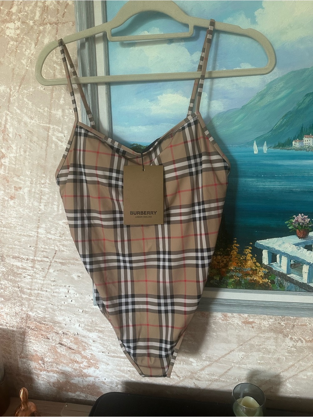 Burberry One-Piece Swimsuit - Tan